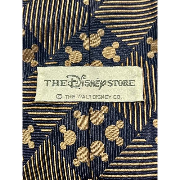 Disney Mickey Mouse Midnight Blue and Copper Tie 100% Silk 57"x3.75" - Picture 6 of 6